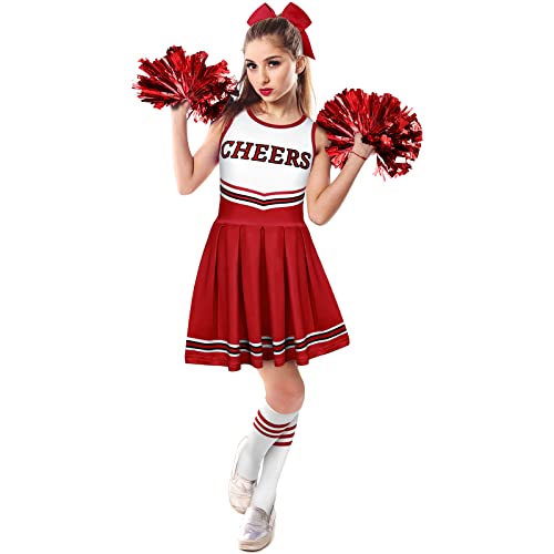 Haysandy 4 Pcs Girls Halloween Cheerleader Costume Outfit Set Fancy Dress For Kids Halloween Birthday Party  thumb #6