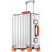 22x14x9 inch Zipperless Cabin Suitcase, 22 Inch 100% All Aluminum Shell Carry-on Suitcase, 56x36x22cm Aluminum Luggage Cabin, Aluminium Zipperless Carry On Luggage with Skate-Grade PU Wheels,TSA Locks