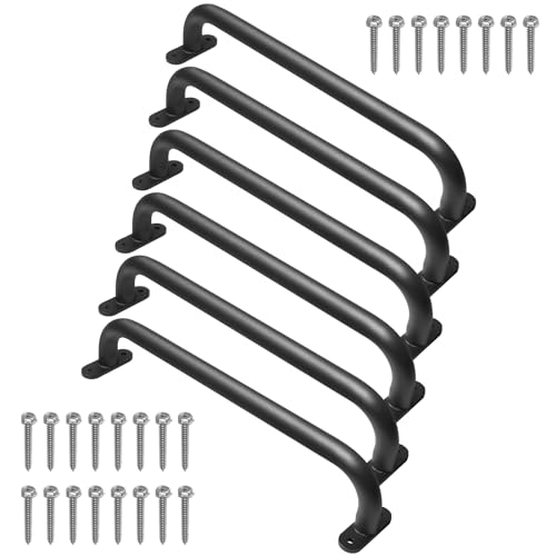 Purife 17 Inch Black Playground Accessories Handles Metal Pack of 6- Playset Handles, Swing Sets Attachment Grab Bars, Kids Hand Grips Monkey Bar for Playhouse, Treehouse, Jungle Gym