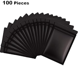 100 Pieces Resealable Smell Proof Bags Foil Pouch Bag Flat Ziplock Bag
