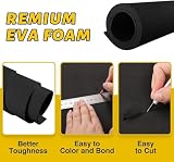 MEARCOOH Czarna pianka EVA 15mm, 150cm*90cm duża pianka EVA do cosplay, 1 sztuka pianka EVA o gęstości 86kg/m3 do kostiumów cosplay, projektów rękodzielniczych, projektów DIY (Czarna 15mm)
