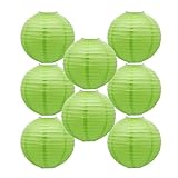 Sage Green Paper Lanterns Chinese Round Lanterns for Ceiling Hanging Baby Shower Birthday St Patricks Day Decor 8 PCS