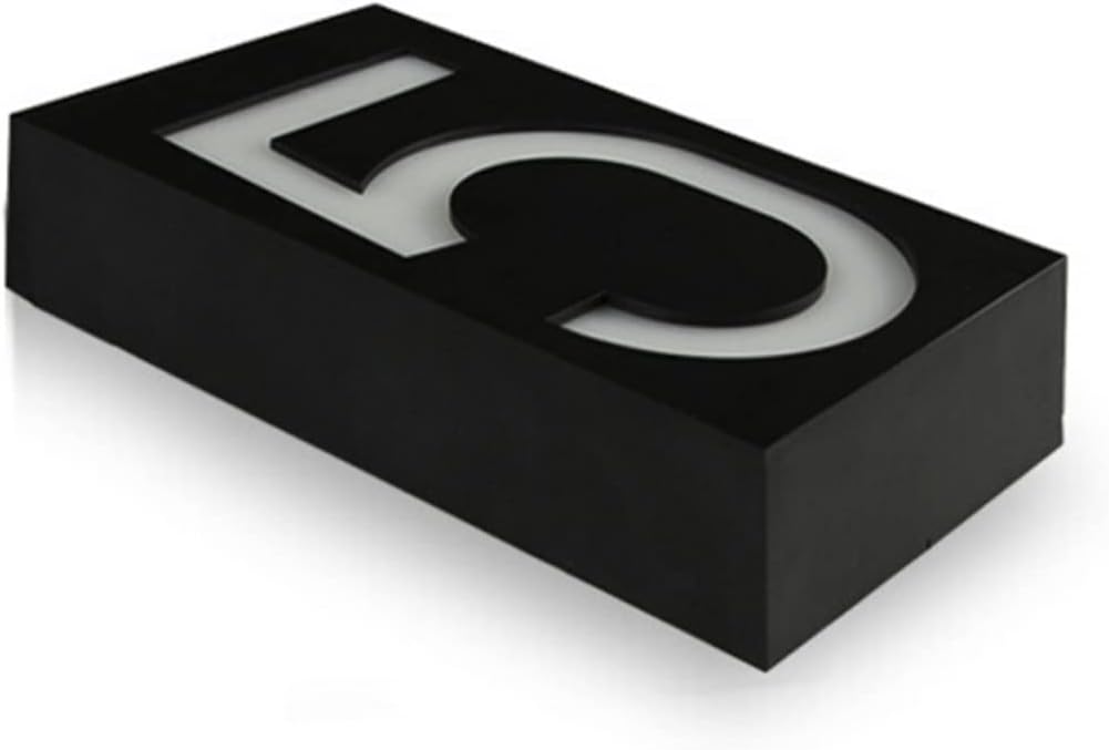 DOITOOL 3pcs 6 Solar-powered 6 Led Light Number Solar Number Lights Weatherproof 5