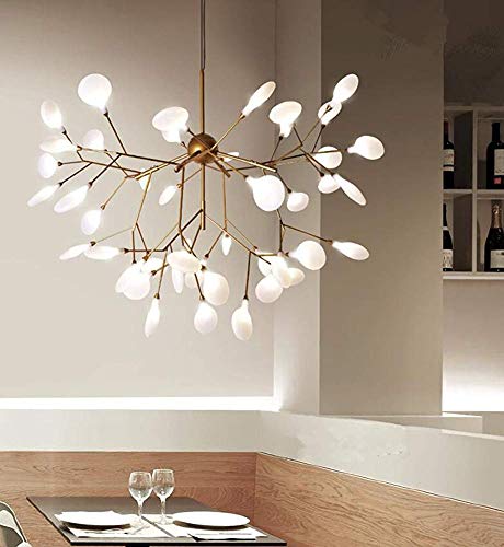 Post-Moderne Salon Chambre Fireflies Pendentif Art Créatif Led Lustre Villa Restaurant Lampes Feuilles Lustre Favorisé Par Les Jeunes / 27_Heads Le favori des jeunes / 27_heads