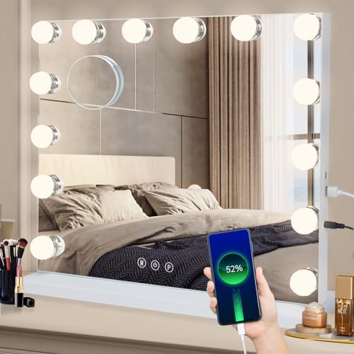 Meidom Hollywood Vanity Mirror with 12 Dimmable LED, 3 Colour Modes and Sensitive Touch Screen