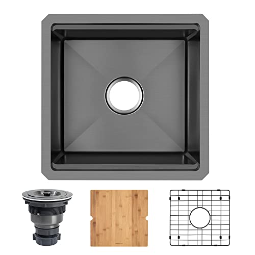 Zeesink Bar Sink,Black Bar Sink Undermount 17 X 17 Inch,Small Kitchen Bar Sink,Bar & Prep Sink #TOP6