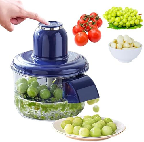 Elektrische Traubenschälmaschine, Automatische Schälmaschine, Electric Grape Peeling Machine Automatischer Obstschäler Knoblauchschälmaschine Kartoffelschäler für Trauben Tomaten (Blau)