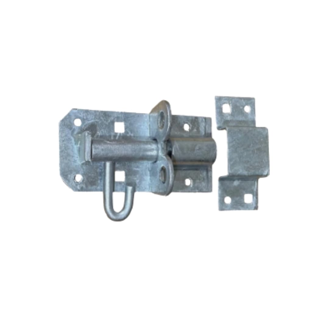 Brenton Bolt Sliding Door Lock for Bedroom Patio Door Security - 4" (100mm), 6โ (150mm), 8" (200mm) Heavy Duty Galvanised Gate Latch Garden Shed Gate Bolts for Wooden Gates (4" - 100mm)