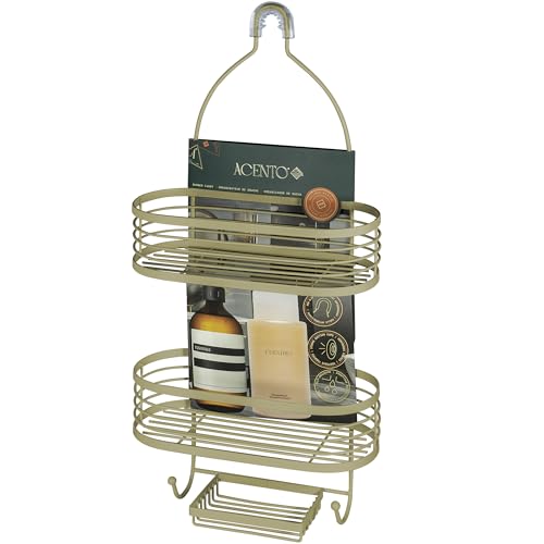 ACENTO Hanging Shower Caddy 3-Tier Extra Wide in Gold, Bathroom