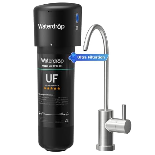 Waterdrop 10UB-UF UnterbeckenWasserfilter für Baçtria Reduzierung NSF ANSI 42 zertifiziert 001 μm UltraFiltration mit speziellem Wasserhahn 11000 G
