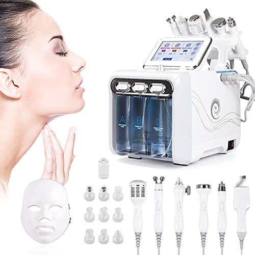 Hydrogen Oxygen Facial Beauty Machine, 7 in 1 Multifunctional Vacuum Face Cleaning Hydro Water Oxygen Jet Peel Machine Professional Facial Sprayer for Spa, Beauty Salon