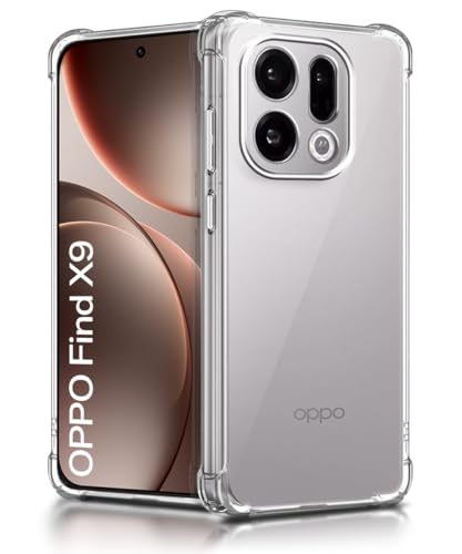 WOW IMAGINE Clear Back Cover Case for Oppo Find X9 | Shockproof Soft TPU Case | Cushioned Edges for Ultimate Protection Back Cover Case - Transparent