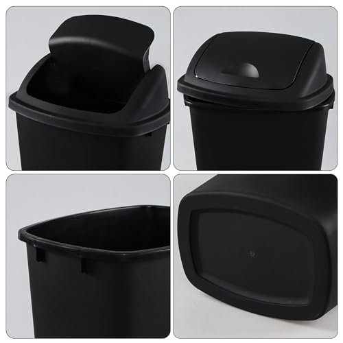 Set de 4 Canecas de Basura Plásticas 13 Galones Negro miniatura 3
