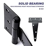 4pcs T Gate Door Hinges, 3inch Black Garden Gate Shed Hinges Heavy Duty Metal T Strap Tee Hinge with Screw for Wooden Shed Gates Barn Windows - Image 6