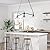 KSANA Black Farmhouse Chandelier, 3-Light Modern Linear Kitchen Island Lighting with Clear Glass Shade, Rustic Island Pendant Lights Chandeliers Light Fixture for Dining Room & Kitchen