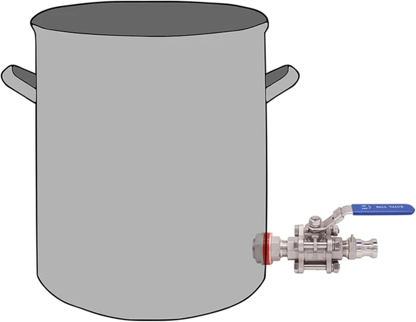Home brewing Weldless 304 SS 3-piece Ball Valve with Quick Disconnect Kit Fit 1/2"ID Hose suitable Brew kettles, Homebrew Hardware Brewing accessories(Ball Lock)