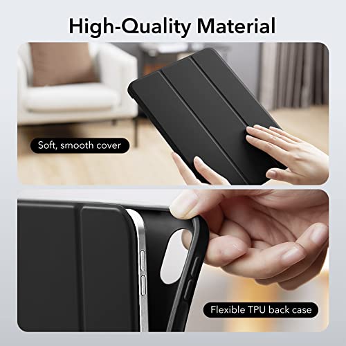 Image of ESR for iPad 10th Generation Cover (2022, 10.9 inch), iPad 10 Case, Built-in Pencil Holder, Flexible Back Cover, Trifold Stand, Auto Sleep /Wake, Rebound Pencil Series, Black