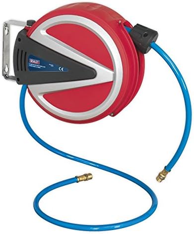 Sealey Sa811 Retractable Air Hose Reel 6.5Mtr 6.5Mm Id Pu Hose, White, 6.5m x 6.5mm diameter