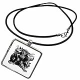 3dRose Necklace With Rectangle Pendant - Asmodeus The Demon Of Lechery And Lust Cut Out Classic Illustration - Demonic Creature