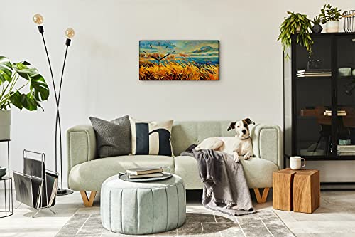 Horloge sur toile décoration 60x30cm image art moderne salon