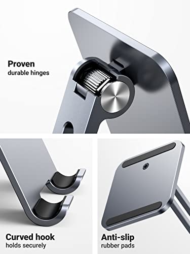 UGREEN Tablet Stand Holder for Desk Adjustable Aluminum Portable Stand Holder Foldable Dock Home Office Desk Accessories Compatible with iPad pro 12.9, iPad Air Mini 6 5 4 3 2, Grey - Image 7