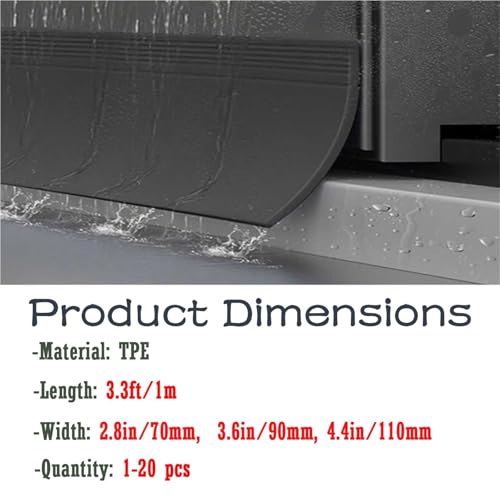 Protector de lluvia flexible de 100 cm para marcos de ventanas y puertas 3