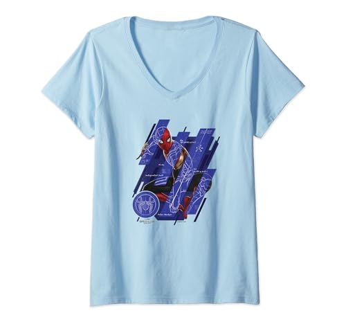 T-shirt Spider-Man Marvel femme col V vetement No Way Home de qualite