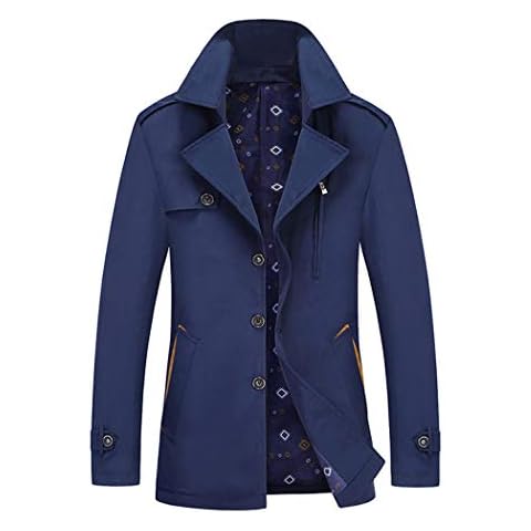 FIELDZHIU Casual Men's Jacket Spring Uniform Military Jacket Coat Winter Coat Autumn Coat Windbreakers Blue 785 XL Cover