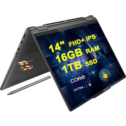 Equipos De Computo, Personal Computer Lenovo Yoga 7 14 2 en 1 AI PC Laptop de 14 pulgadas FHD+ Touch (brillante, antihuellas) Intel 12 núcleos Ultra 5 125U (i7-1335U) 16GB RAM 1TB SSD...
