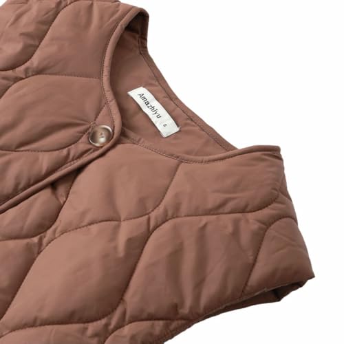 Amazhiyu Women's Lightweight Quilted Puffer Vest Sleeveless Button Padded Gilet4