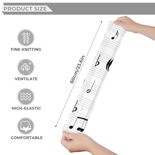 Extra Long High Thigh Socks Thin Music Notes Over Knee Tights Long Stocking for Women4