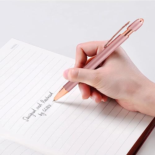 MengRan 12 canetas de ouro rosa com ponta de stylus, canetas esferográficas de ponta média de tinta