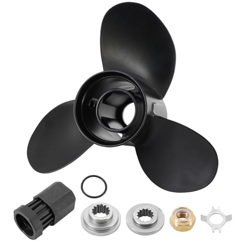 Dokili Upgrade Aluminum Boat Propeller 48-73138A45 for Mercury Outboard Engine 25-70HP 10-1/4x14 Pitch 13-Spline Tooth, RH, Hub Kits Included