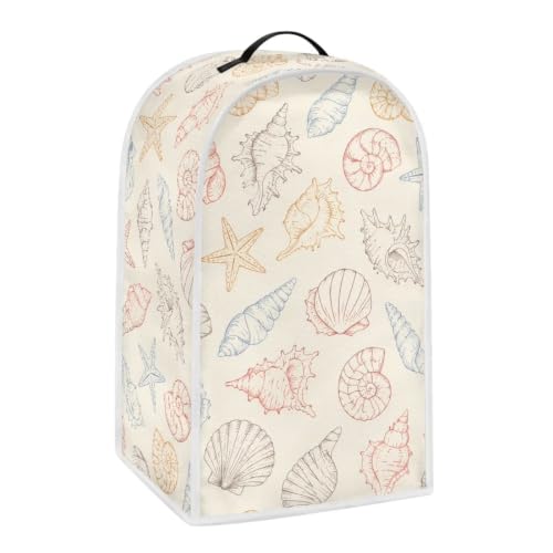 Image of Talayituse Starfish Seashell Conch Sketch Print Blender Dust Cover, Fingerprint Protection Cover for Stand Mixer or Coffee Machine, Home Kitchen Appliance Covers for Stain Dust Resistant Supplies