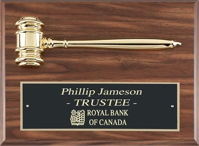 Same Day Awards Walnut Finish Plaque with Full-Size Metal Gavel – 9x12 Inch Premium Recognition Award with Free Custom Engraving for Legal Judicial or Corporate Honors