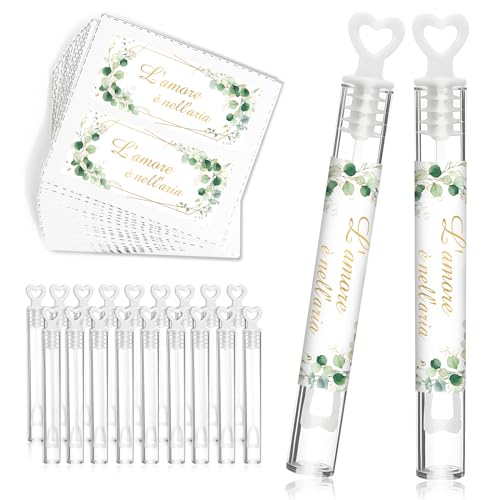 BOFUNX 50pcs Bolle di Sapone Bomboniere Matrimonio Bolle di Sapone