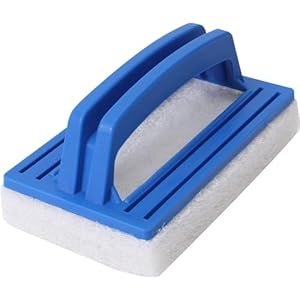 Pool Schwamm Bürsten Poolreinigung Handschrubbe Poolbürsten mit Griff Teich Bürste Pool Zubehör Reinigung für Beseitigung von Schmutz, Algen (Blau)