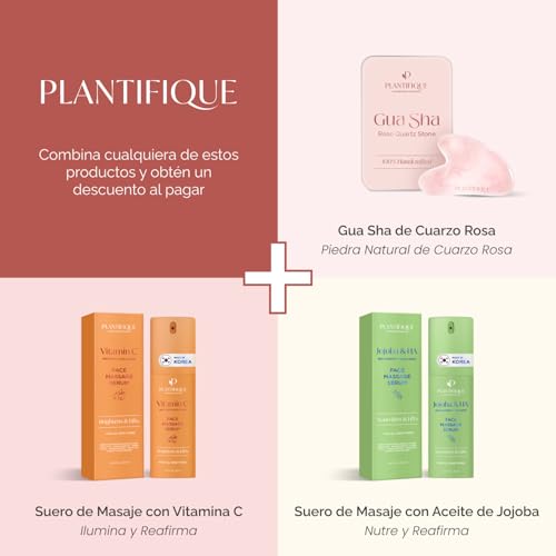 PLANTIFIQUE Gua Sha de Cuarzo Rosa Auténtico - Masajeador Facial Antiarrugas para Tonificar la Piel - Guasha Facial Piedra Natural - imagen 3