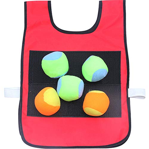 MOCOHANA Double Side Dodgeball Tag Sticky Vest with 5 Foam Balls Catch Toss