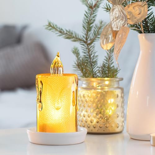 Velas LED sin llama pequeñas a pilas para decoración del hogar y bodas 5