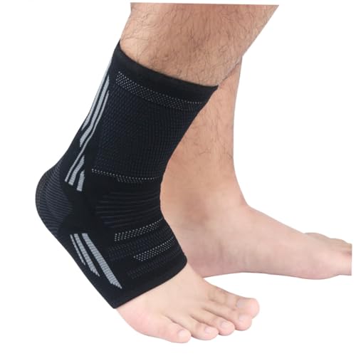TOVINANNA Nkle Sleeve Compression Suort Ankle Brace for Sprained Ankle Ankle Support for Running Ankle Stabilizer Black Grey Size