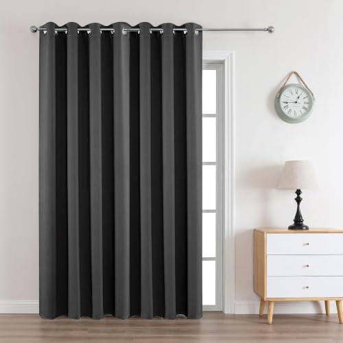 Image of Joydeco Blackout Curtains 90 Inches Long 1 Panel, Thermal Insulated Long Curtains& Drapes 1 Piece, Room Darkening Grommet Drapes for Living Room Bedroom Window (W70 x L90 Inch, Dark Grey)