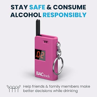 BACtrack Keychain Breathalyzer (Pink) | Ultra-Portable Pocket Keyring Alcohol Tester for Personal Use