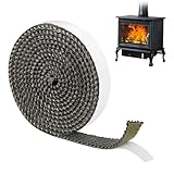 Junta Autoadhesiva para Chimenea de Fibra de Vidrio, 3mm x 15mm x 2m, Cinta de Sellado al Calor hasta 600 °C para Estufa de leña, Puerta Chimeneas, Tubo de Humo (Gris)