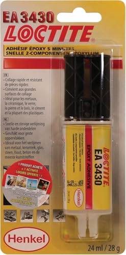 Loctite EA 3430 - colle epoxy, colle forte multi-matériaux et multi-usages - Seringue 24 ml - Couleur transparente