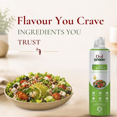 Image of ChefSPRAY Salad Dressing Oil Spray | Triple Cold-Pressed Oils (Avocado, Olive & Sunflower) | Zesty Mediterranean Herbs | 4 Kcal Per Spray | Preservative-Free | For Salads, Pasta, Roasting & Air Frying