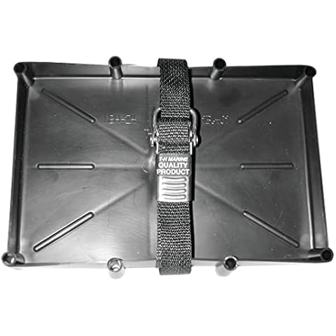 T-H Marine Battery Holder Tray with Stainless Steel Buckle for 31 Series Batteries - Durable Marine & RV Battery Holder with Secure Buckle & Easy Installation, Corrosion Resistant, NMMA Certified Cover