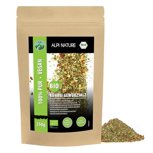 Condimento orgánico para huevos revueltos (250g), mezcla orgánica de condimentos para huevos revueltos, ingredientes 100% naturales y orgánicos, sin aditivos artificiales