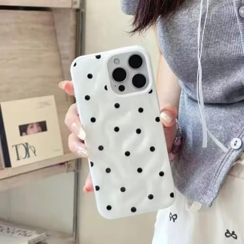 Coque de téléphone à Pois Love en silicone blanc pour iPhone 16 Plus antichoc