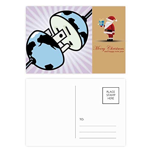 Cartes postales Père Noël (lot de 20) illustrées pour vœux de fin d'année